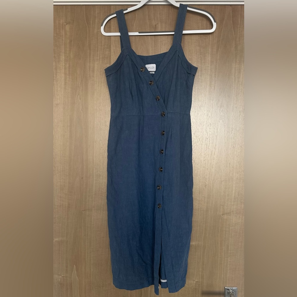 SAYLOR blue button-up midi dress